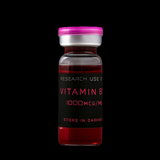 High purity vitamin B12 1000mcg/ml sterile solution in vial for laboratory research use